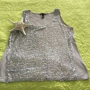 Lightweight sequin sweater material tank top